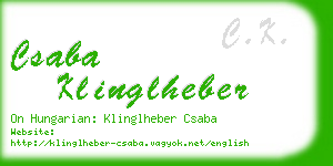 csaba klinglheber business card